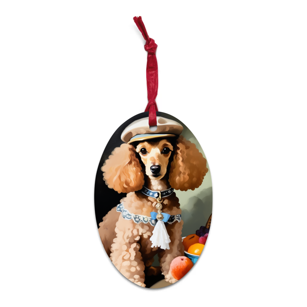 PugMug Custom Tan Poodle Wooden Ornament