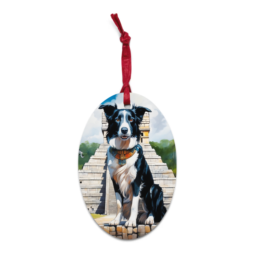 PugMug Custom Border Collie Wooden Ornament
