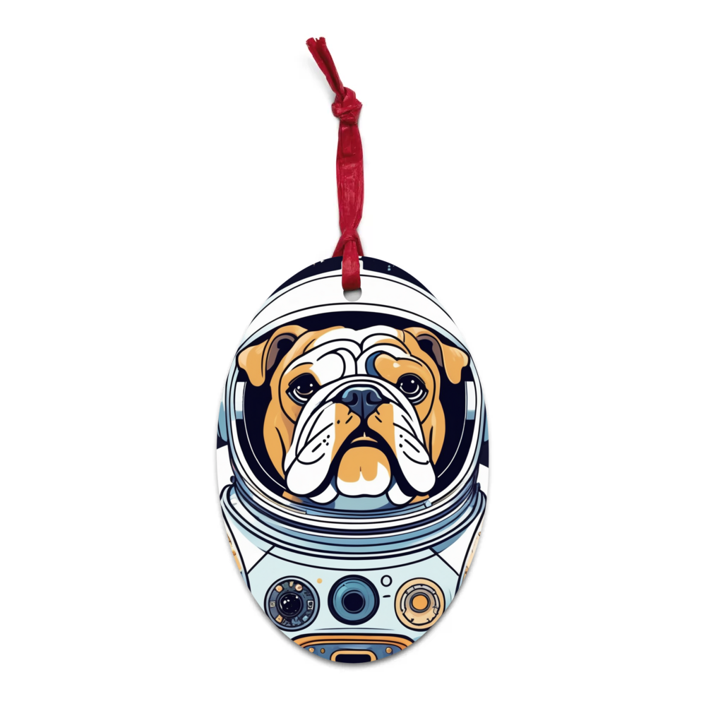 PugMug Custom Bulldog Wooden Ornament