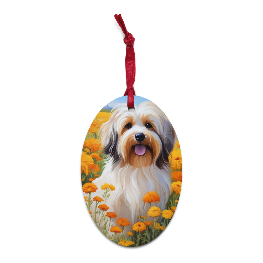 PugMug Custom Tan Havanese Dog Wooden Ornament