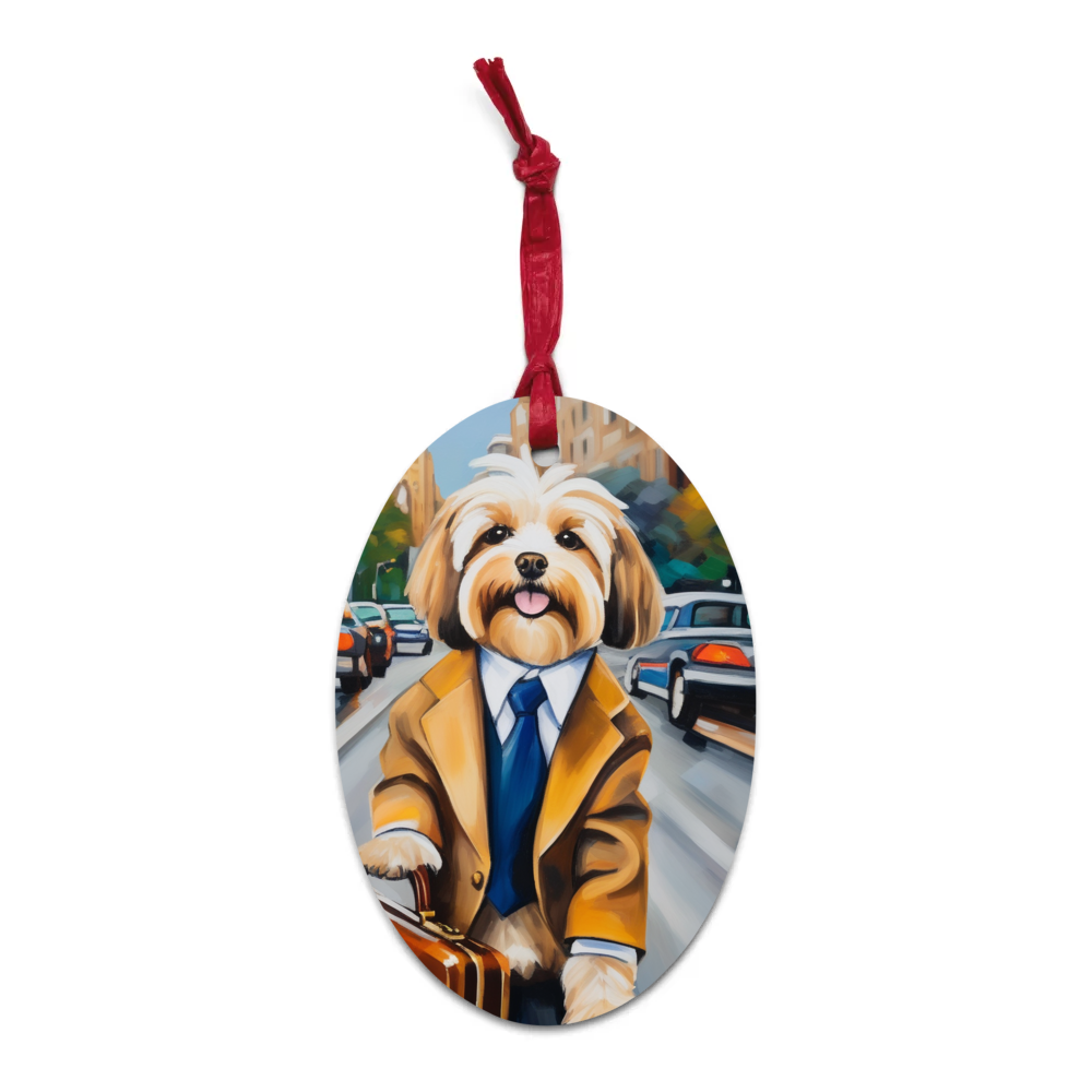 PugMug Custom Tan Havanese Dog Wooden Ornament