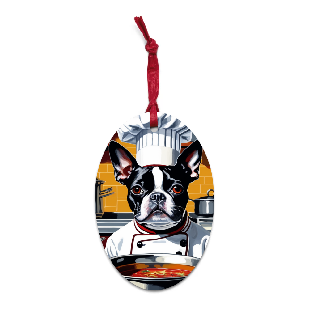 PugMug Custom Boston Terrier Wooden Ornament