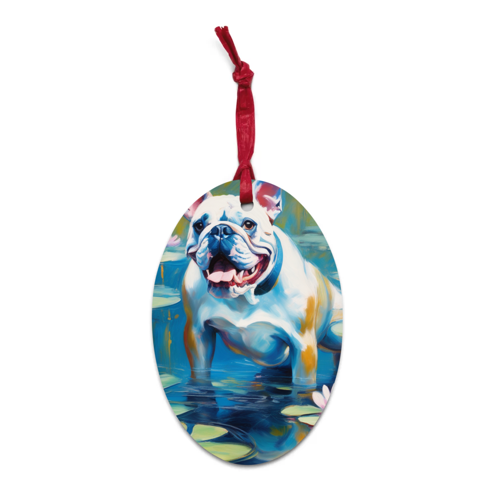 PugMug Custom Bulldog Wooden Ornament