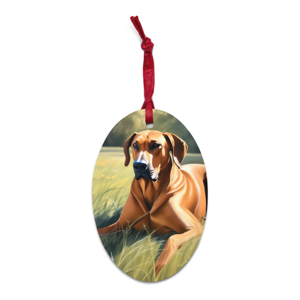 PugMug Custom Rhodesian Ridgeback Wooden Ornament