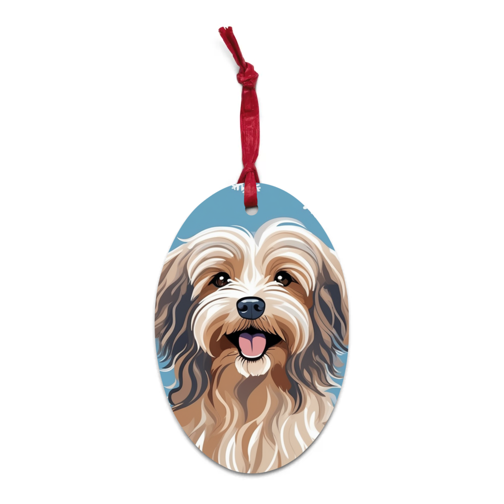 PugMug Custom Tan Havanese Dog Wooden Ornament