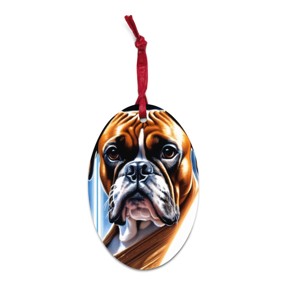 PugMug Custom Boxer Dog Wooden Ornament