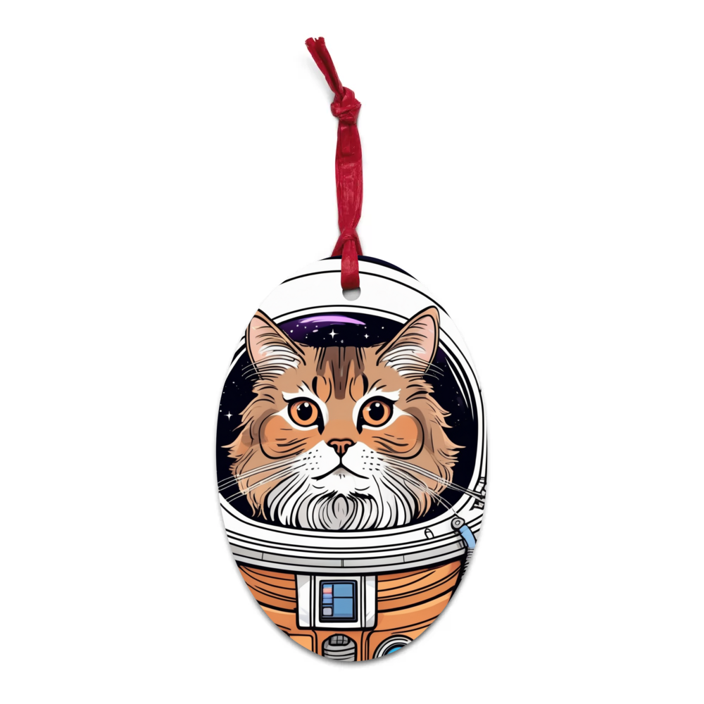 PugMug Custom Tabby Persian Cat Wooden Ornament