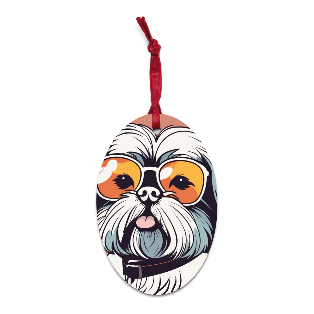 PugMug Custom Shih Tzu Wooden Ornament