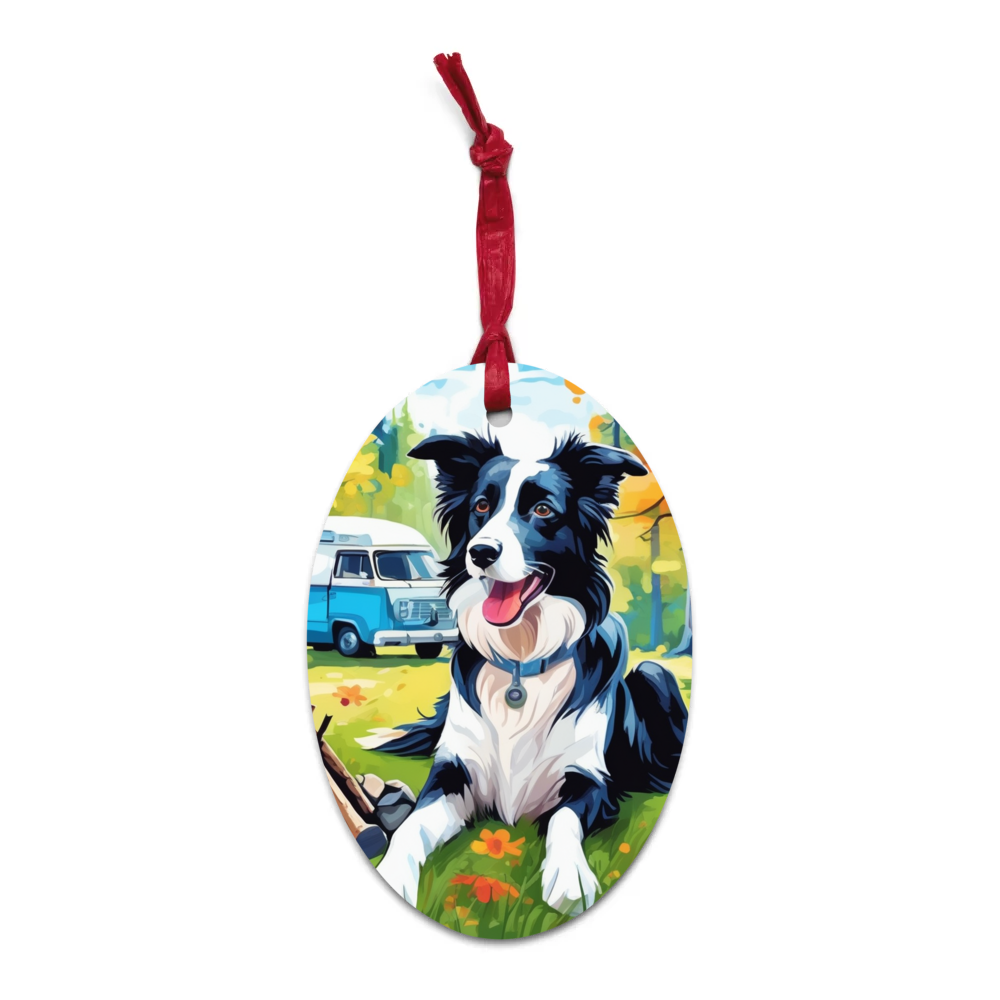 PugMug Custom Border Collie Wooden Ornament