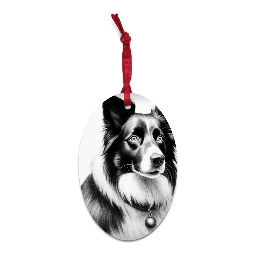 PugMug Custom Border Collie Wooden Ornament