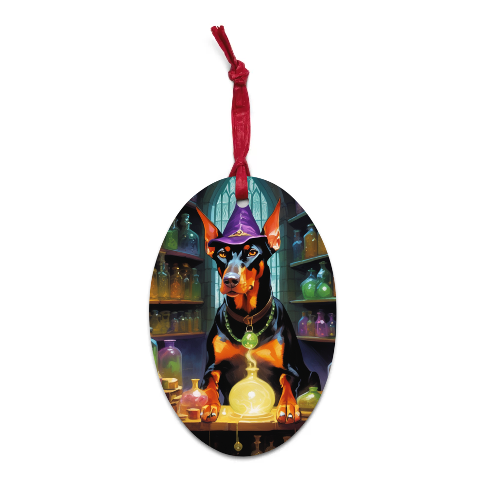 PugMug Custom Doberman Pinscher Wooden Ornament