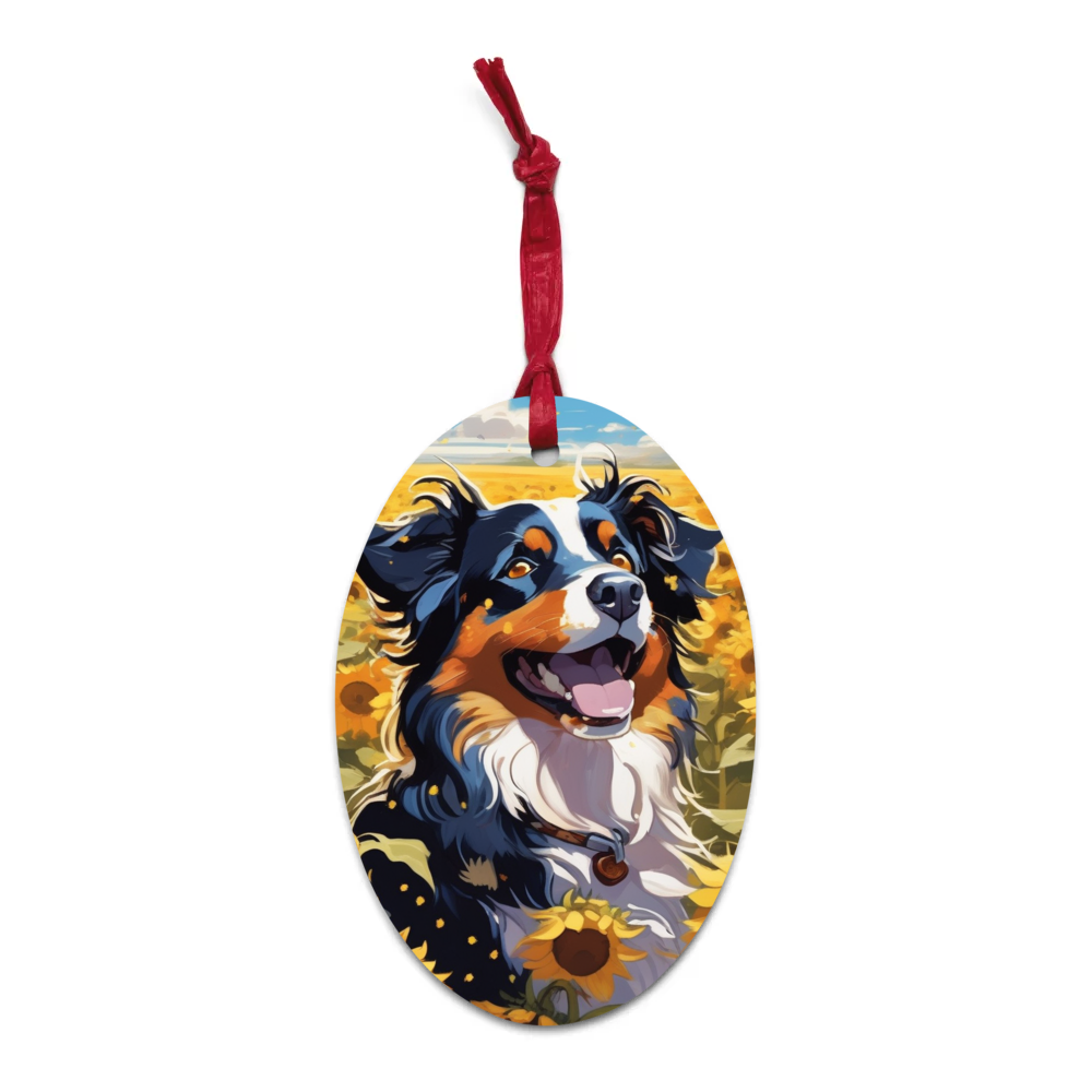 PugMug Custom Miniature American Shepherd Wooden Ornament