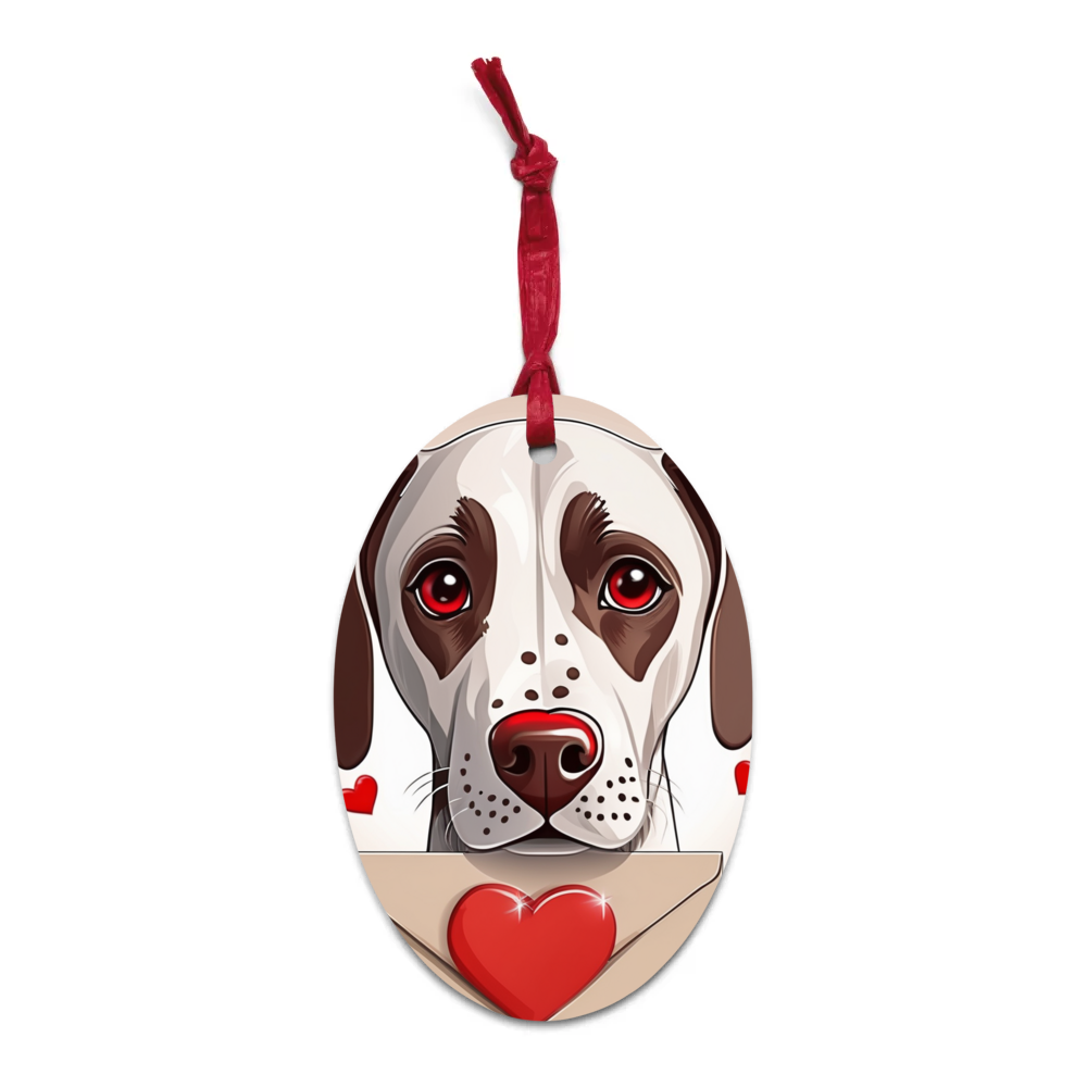 PugMug Custom Pointer Dog Wooden Ornament