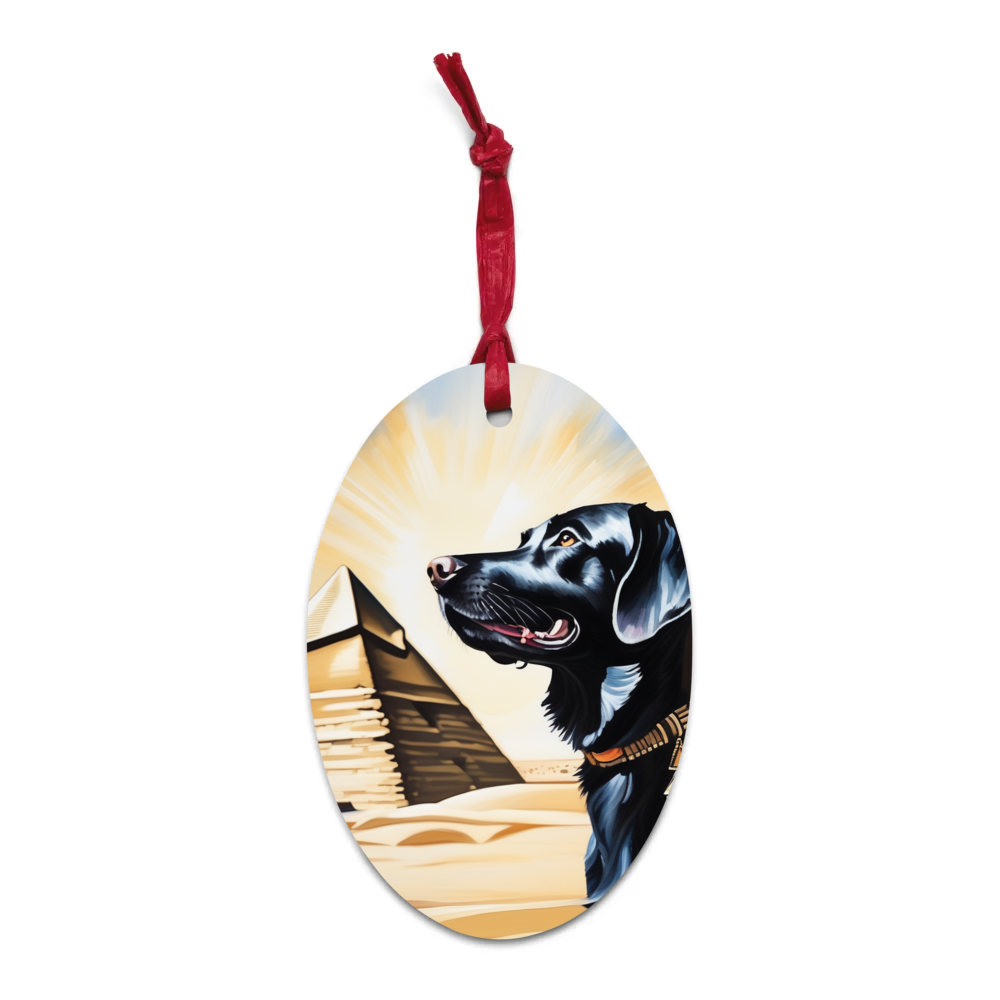 PugMug Custom Black Labrador Retriever Wooden Ornament