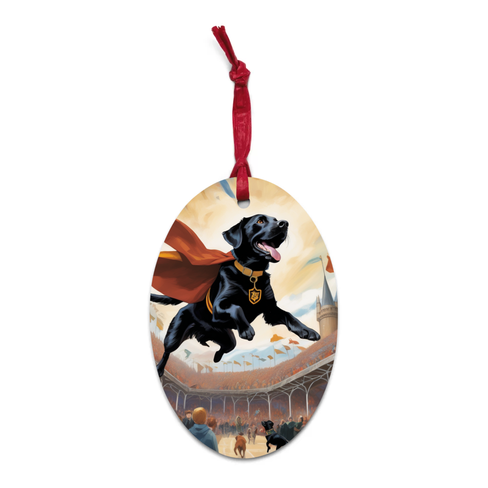 PugMug Custom Black Labrador Retriever Wooden Ornament