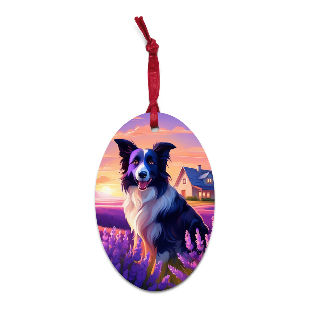 PugMug Custom Border Collie Wooden Ornament