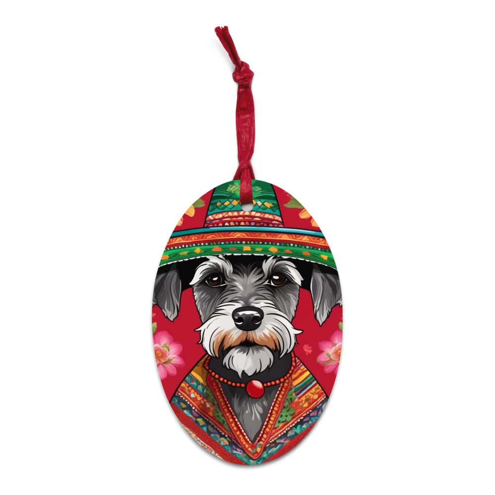 PugMug Custom Miniature Schnauzer Wooden Ornament