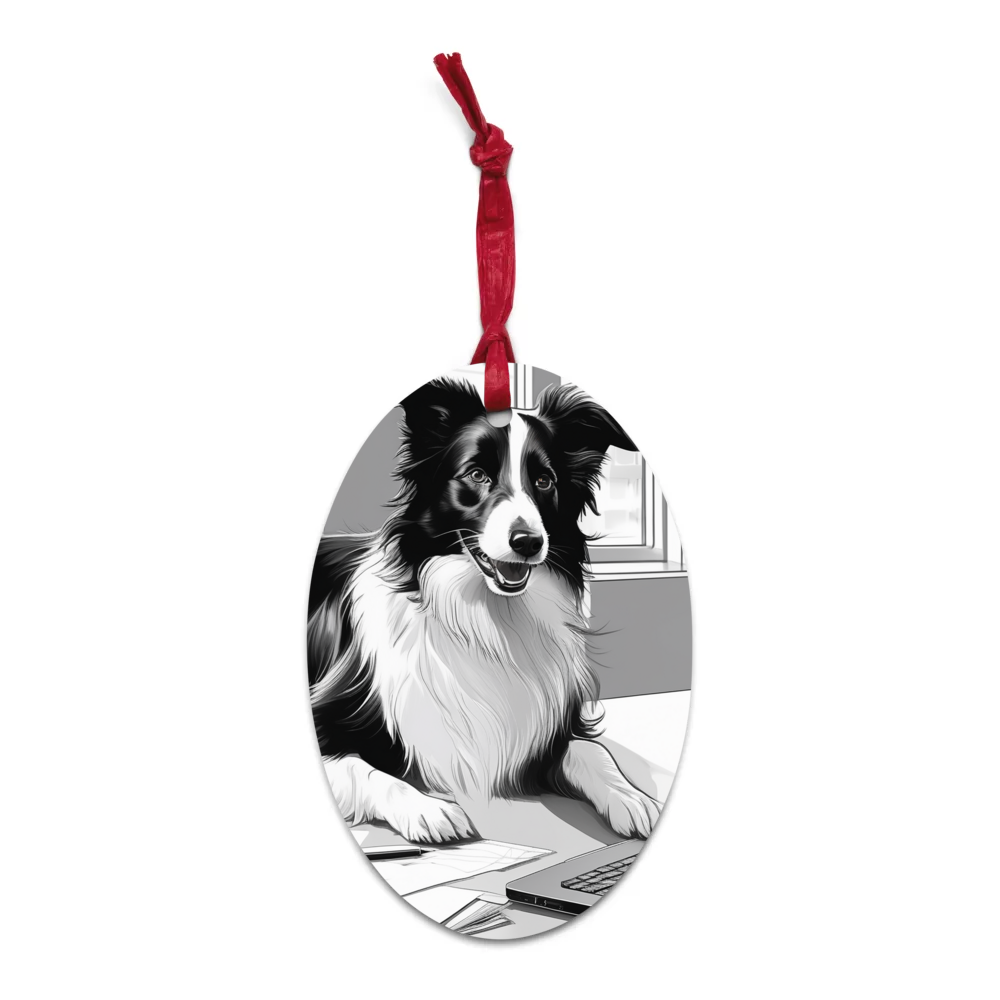 PugMug Custom Border Collie Wooden Ornament