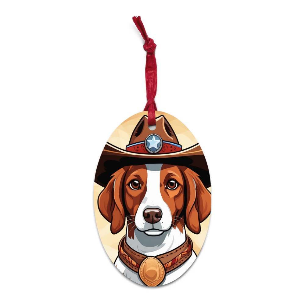 PugMug Custom Brittany Dog Wooden Ornament
