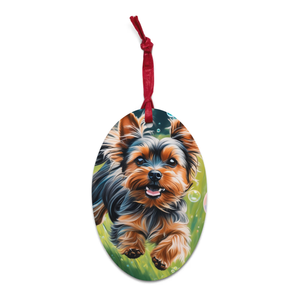 PugMug Custom Yorkshire Terrier Wooden Ornament