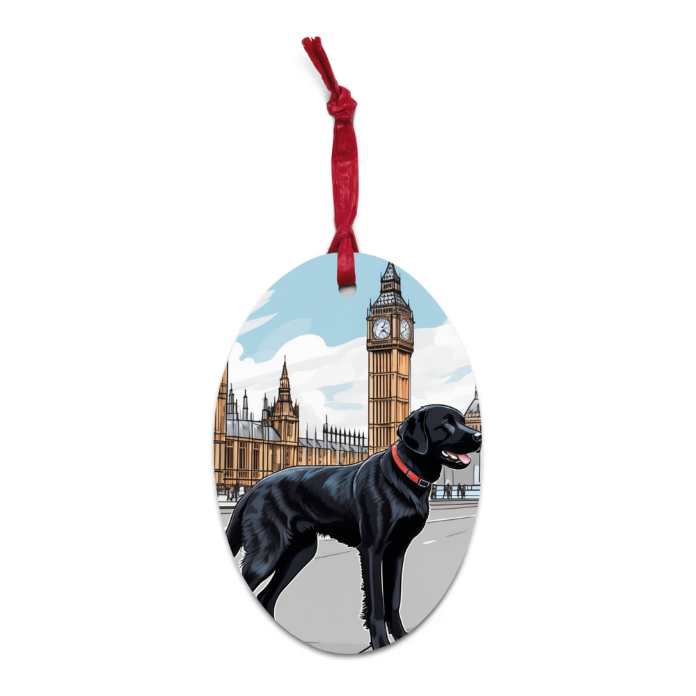 PugMug Custom Black Labrador Retriever Wooden Ornament