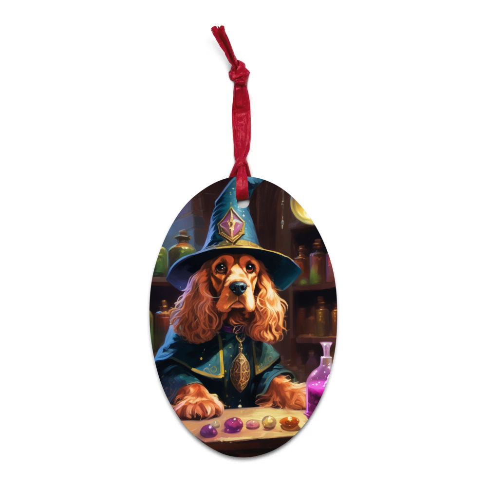 PugMug Custom Cocker Spaniel Wooden Ornament