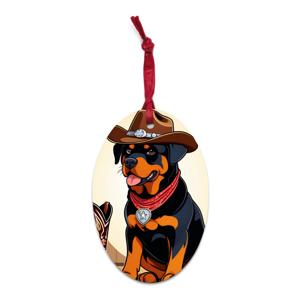 PugMug Custom Rottweiler Wooden Ornament