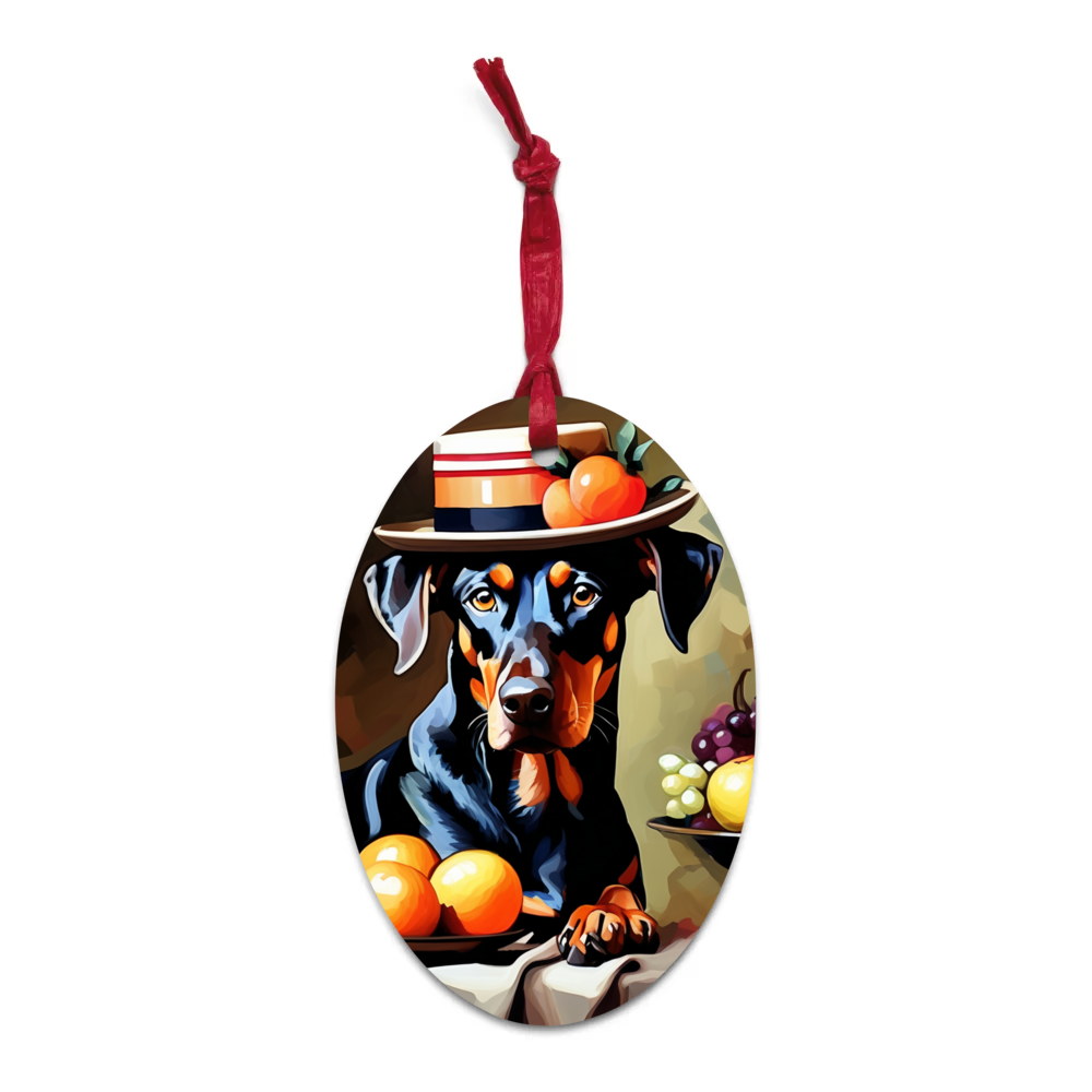 PugMug Custom Doberman Pinscher Wooden Ornament