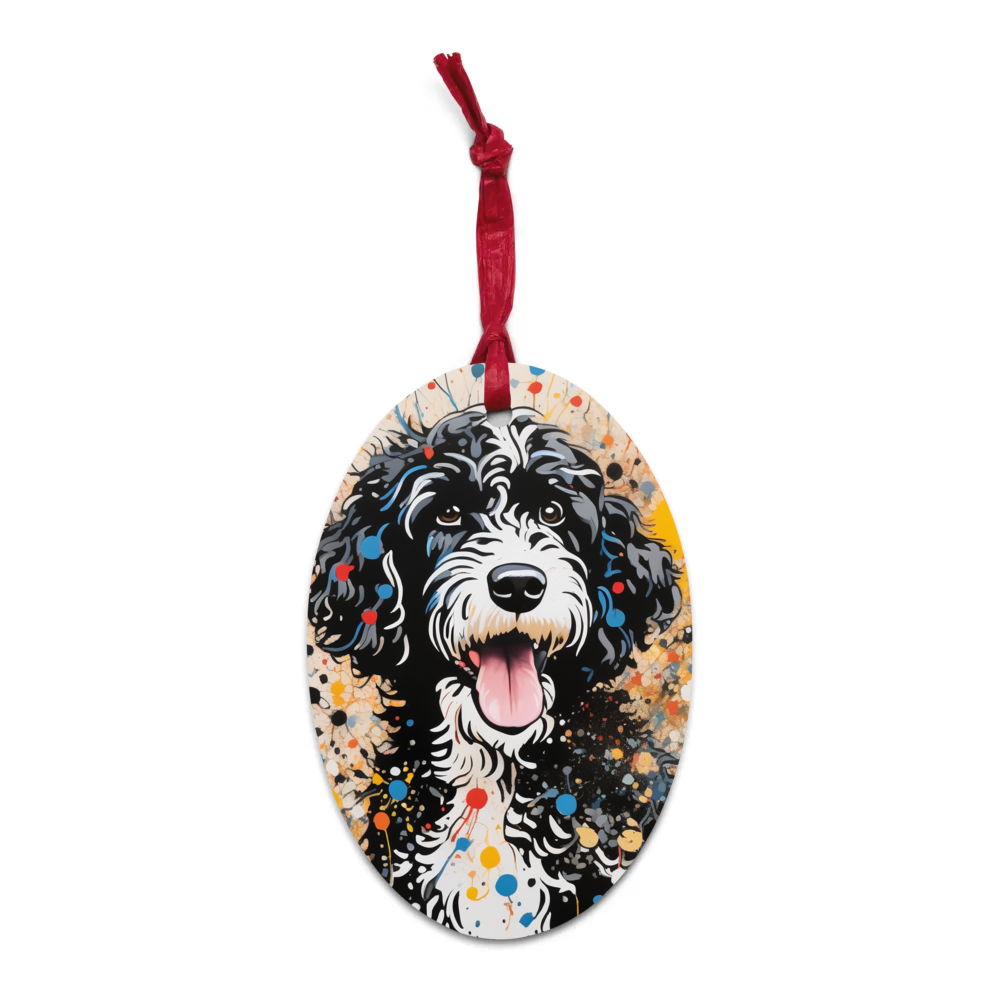 PugMug Custom Portuguese Water Dog Wooden Ornament