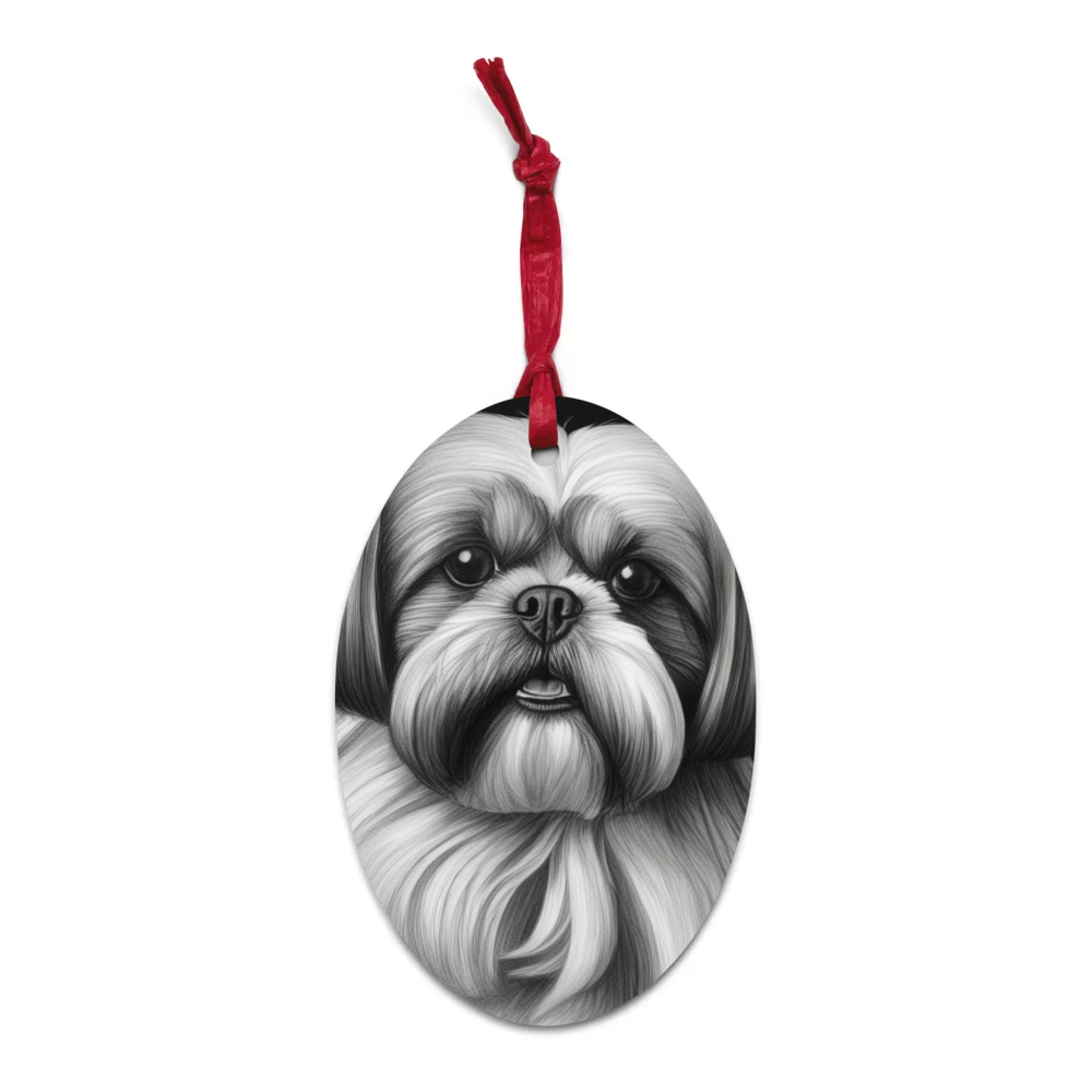 PugMug Custom Shih Tzu Wooden Ornament