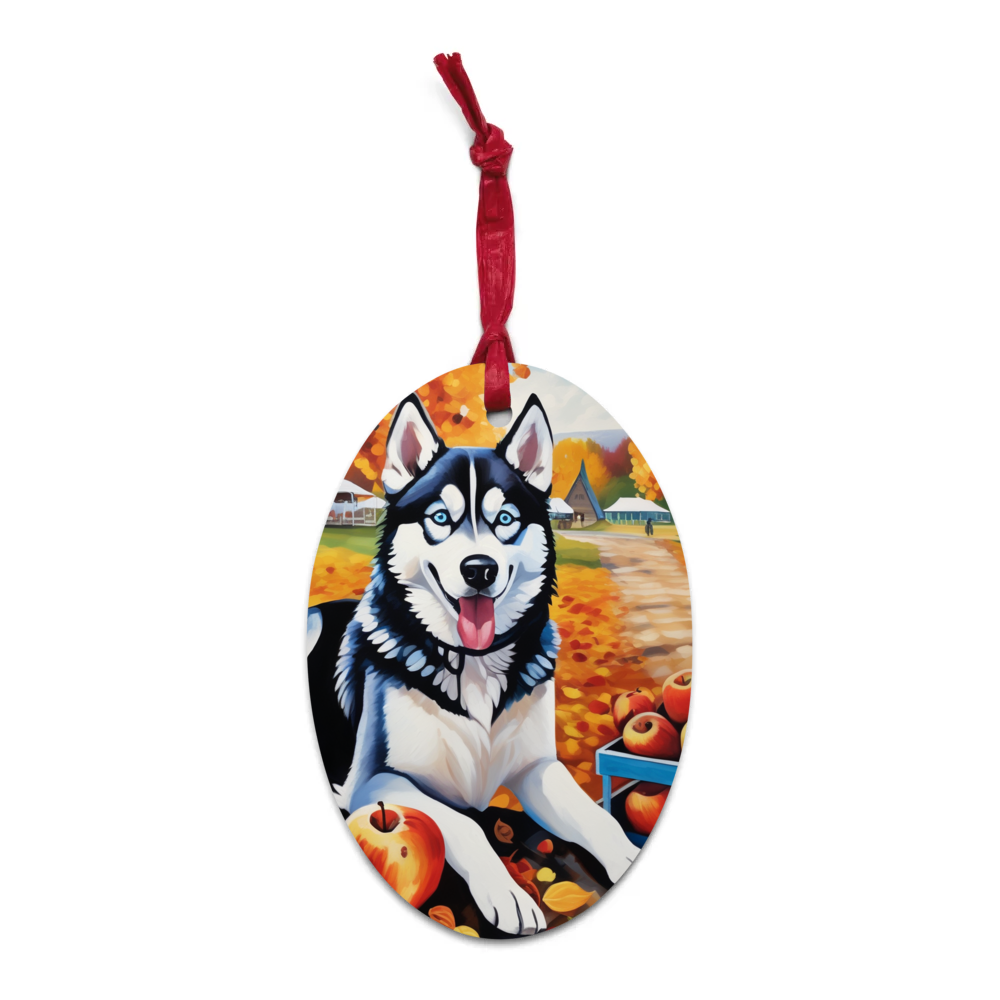 PugMug Custom Siberian Husky Wooden Ornament