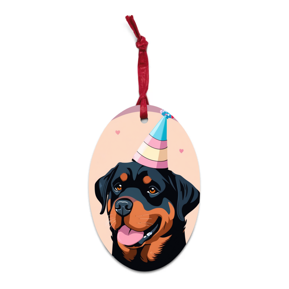 PugMug Custom Rottweiler Wooden Ornament