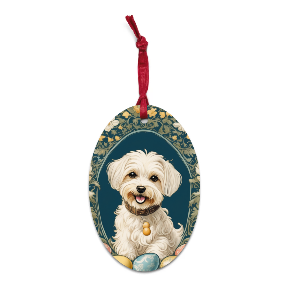 PugMug Custom Maltese Dog Wooden Ornament