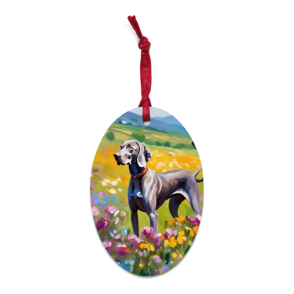 PugMug Custom Weimaraner Wooden Ornament