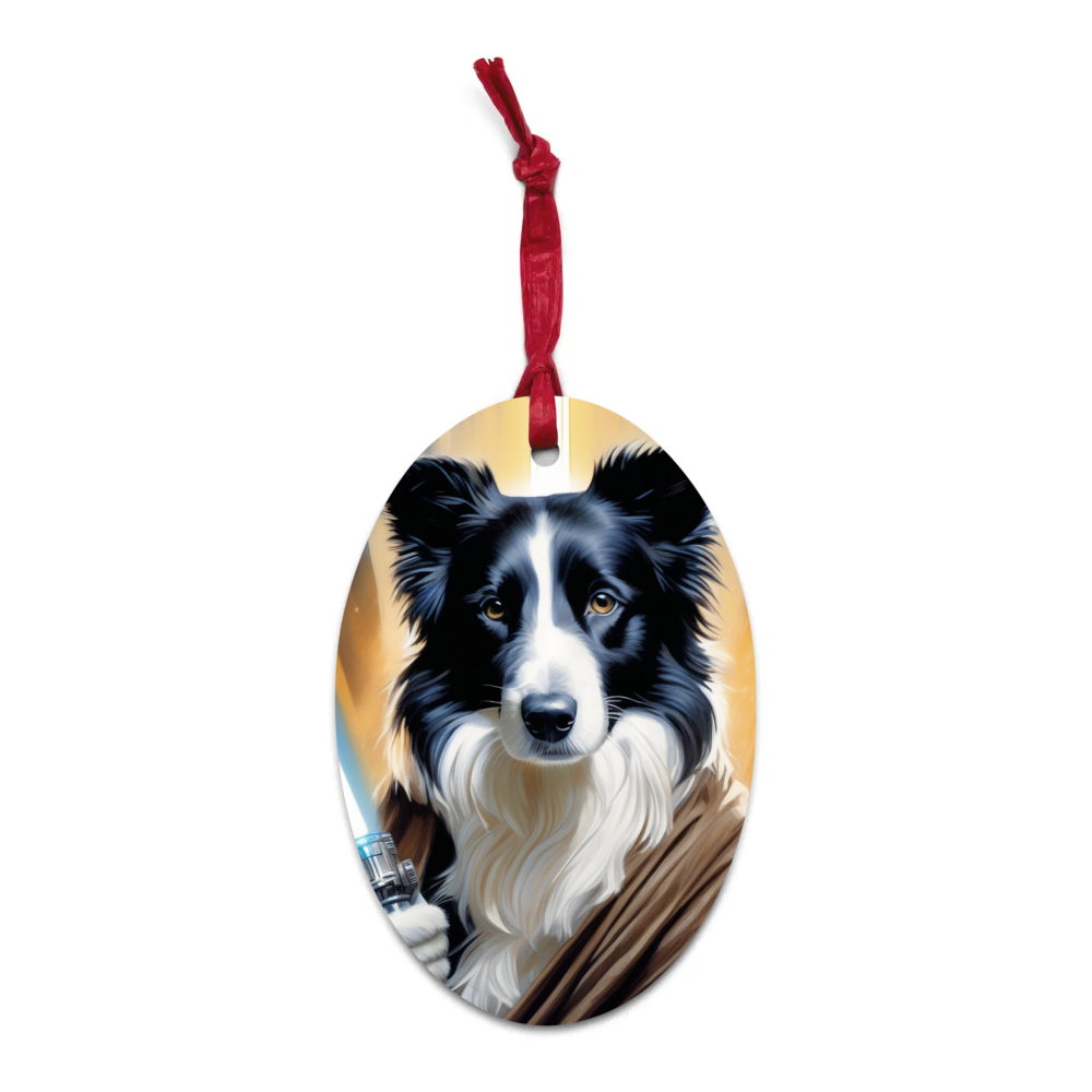 PugMug Custom Border Collie Wooden Ornament