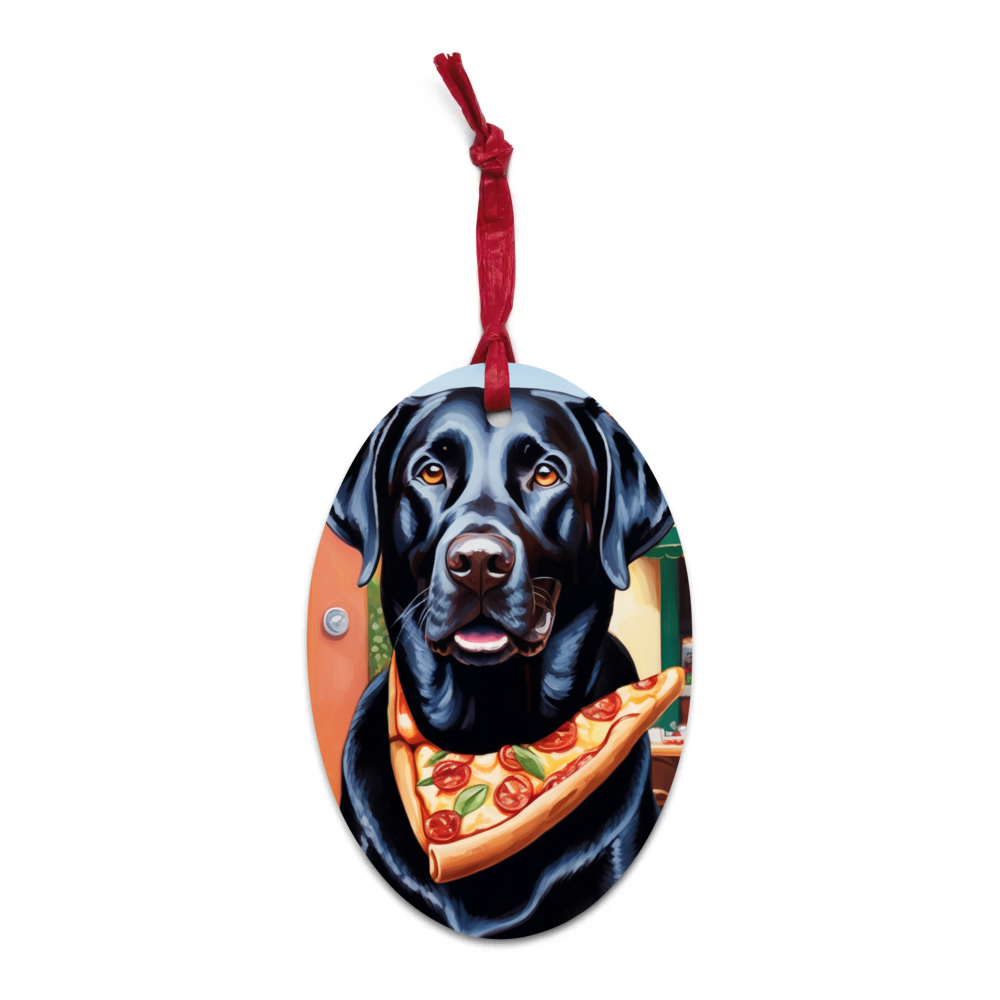 PugMug Custom Black Labrador Retriever Wooden Ornament