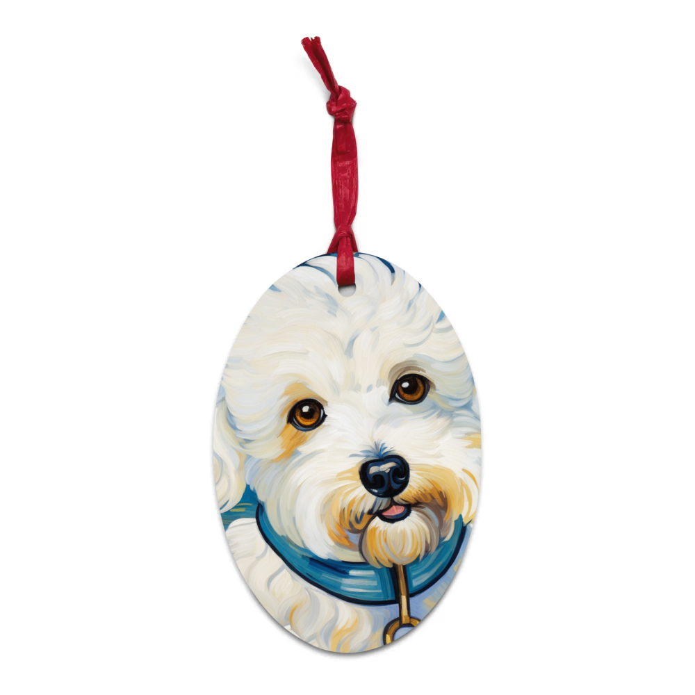 PugMug Custom Bichons Frise Wooden Ornament