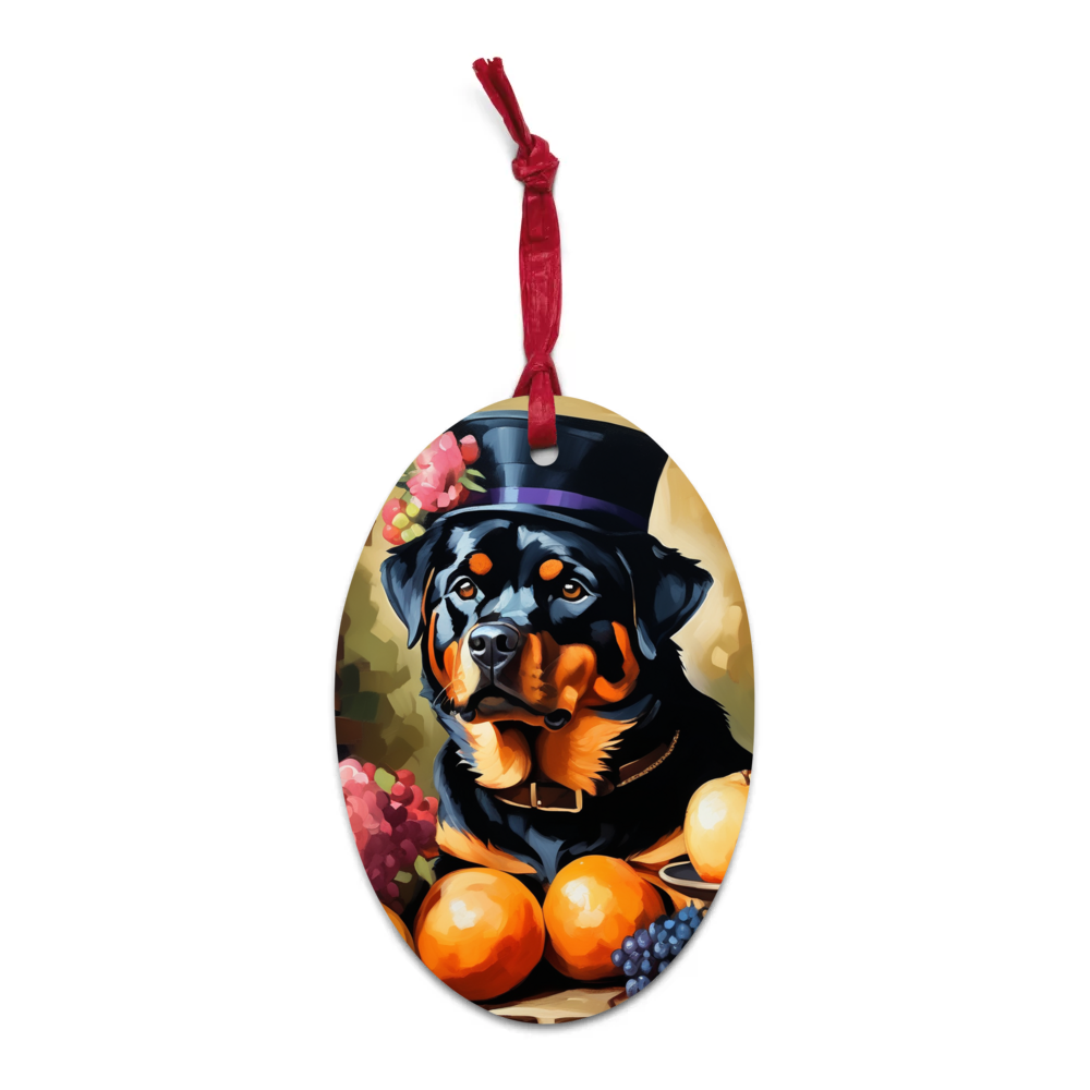 PugMug Custom Rottweiler Wooden Ornament