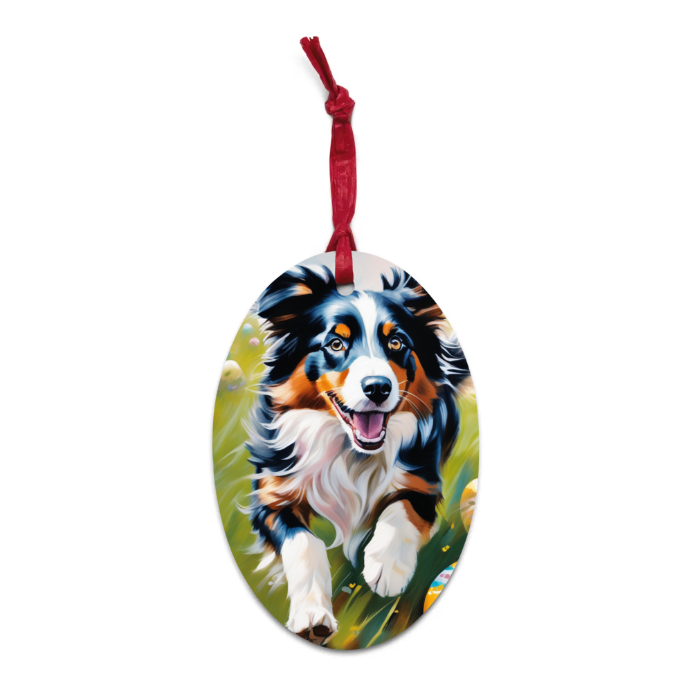 PugMug Custom Australian Shepherd Dog Wooden Ornament
