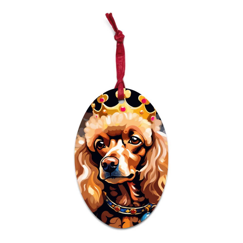 PugMug Custom Tan Poodle Wooden Ornament