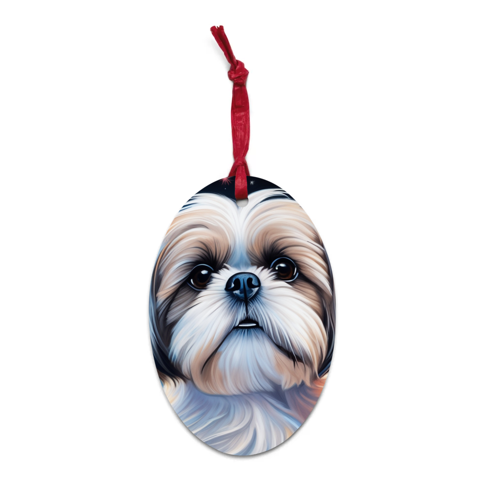 PugMug Custom Shih Tzu Wooden Ornament