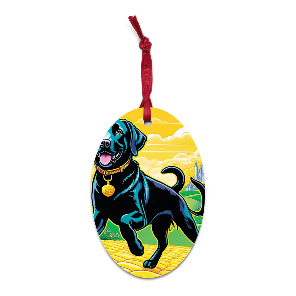 PugMug Custom Black Labrador Retriever Wooden Ornament