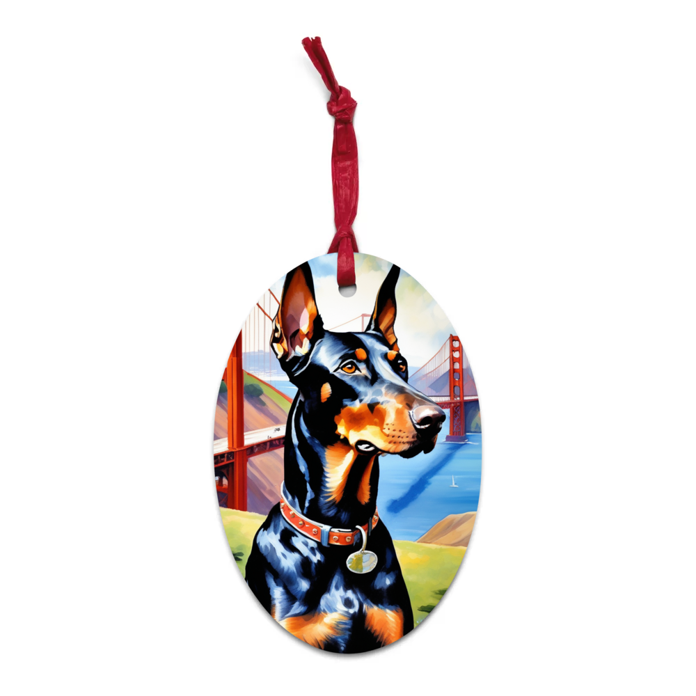 PugMug Custom Doberman Pinscher Wooden Ornament