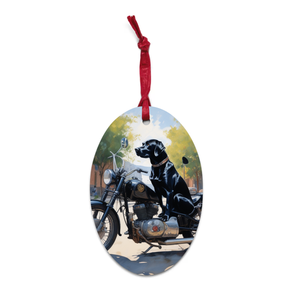 PugMug Custom Black Labrador Retriever Wooden Ornament