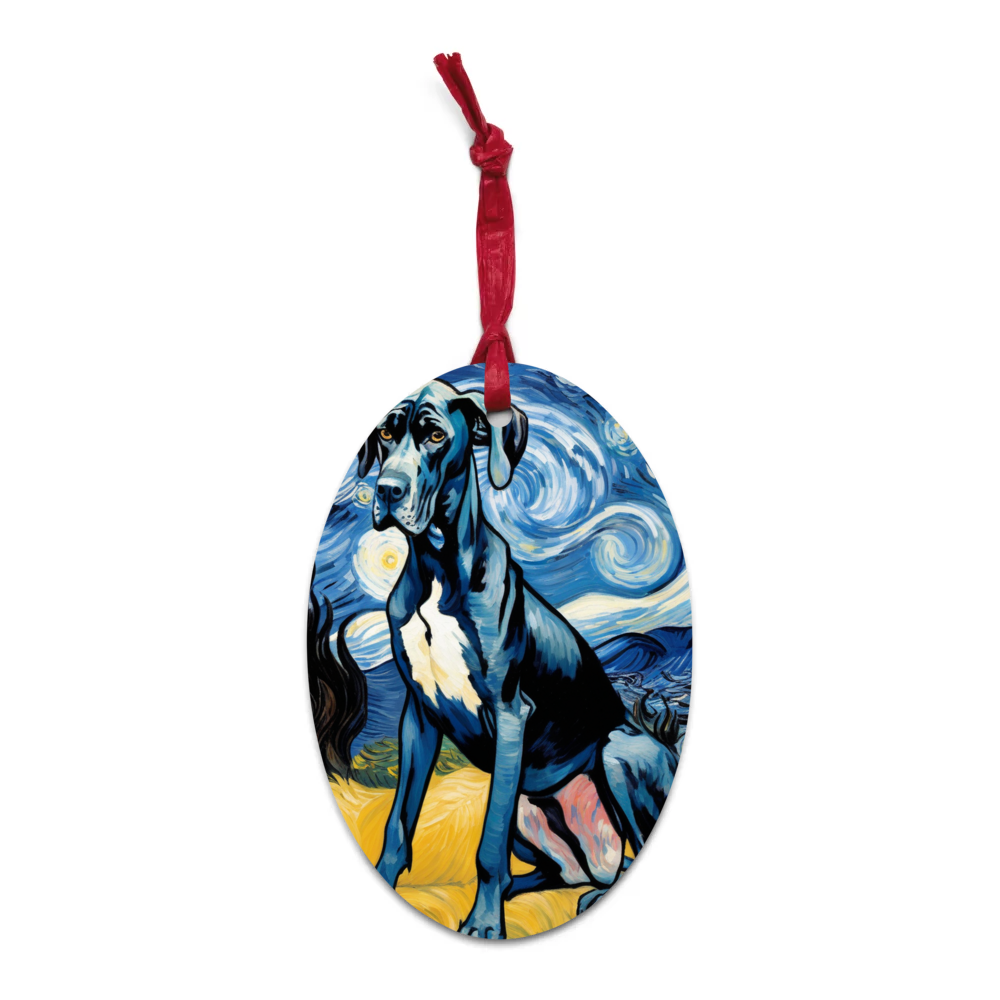 PugMug Custom Great Dane Wooden Ornament