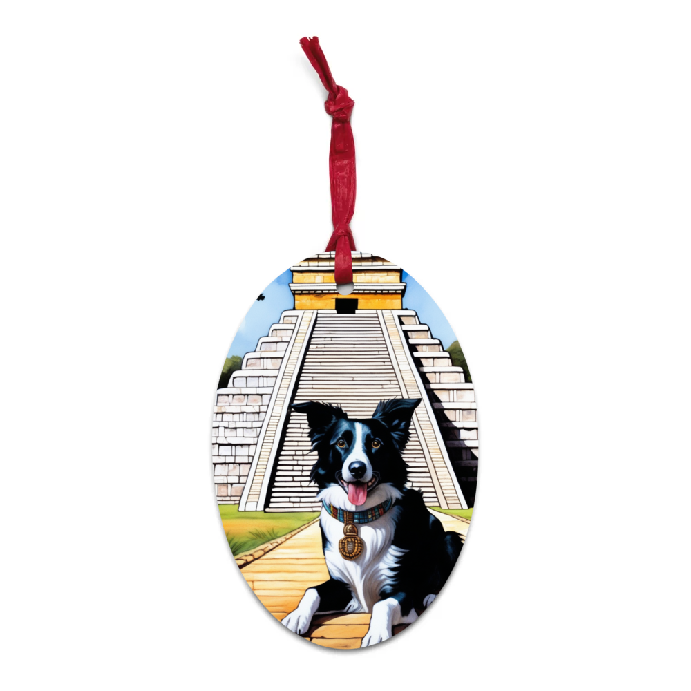 PugMug Custom Border Collie Wooden Ornament