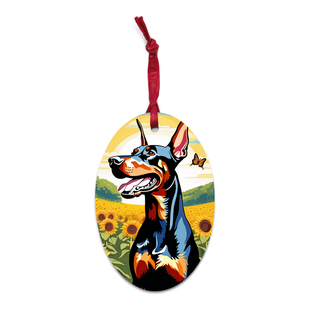 PugMug Custom Doberman Pinscher Wooden Ornament