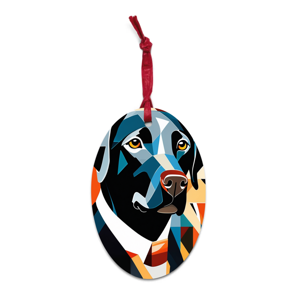 PugMug Custom Black Labrador Retriever Wooden Ornament