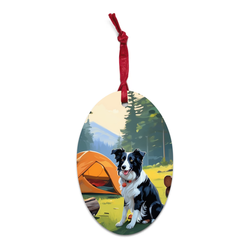 PugMug Custom Border Collie Wooden Ornament