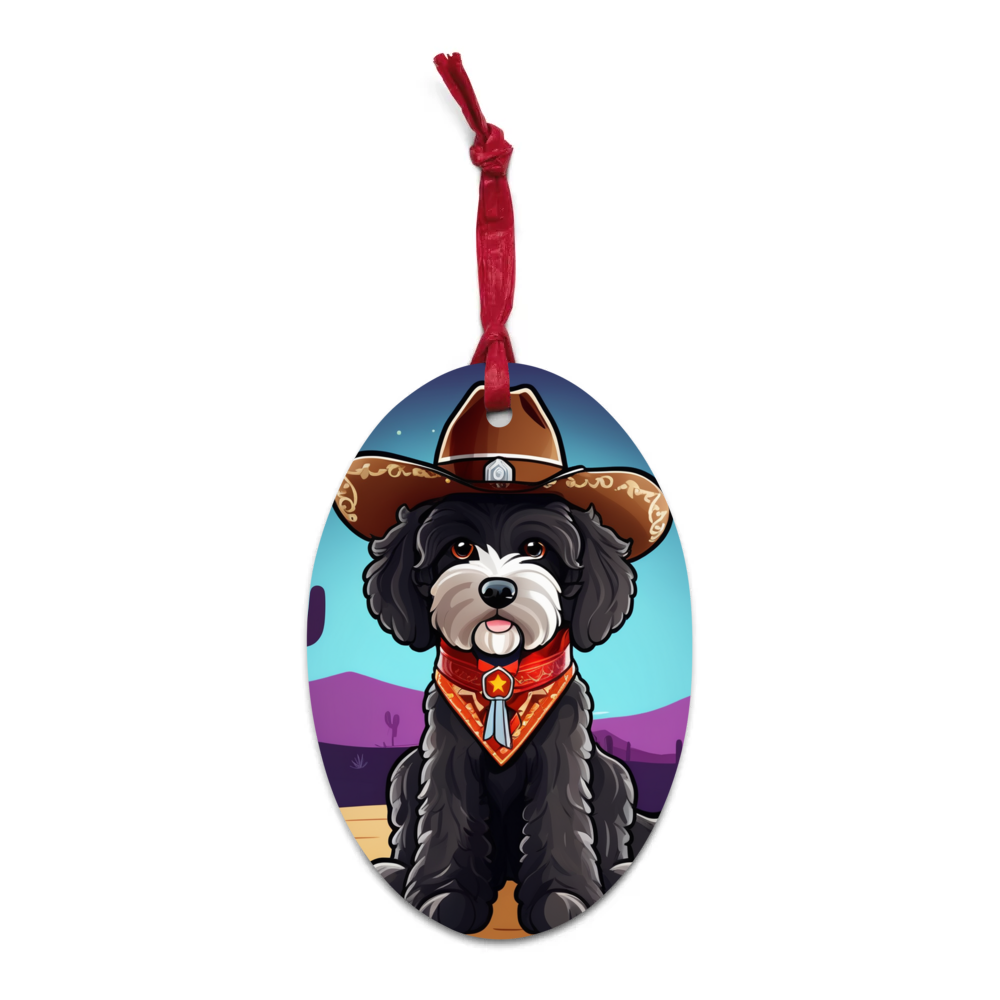 PugMug Custom Portuguese Water Dog Wooden Ornament
